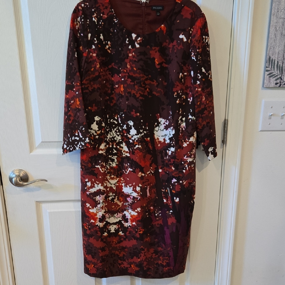 Talbots Red and Black Long Sleeve Dress